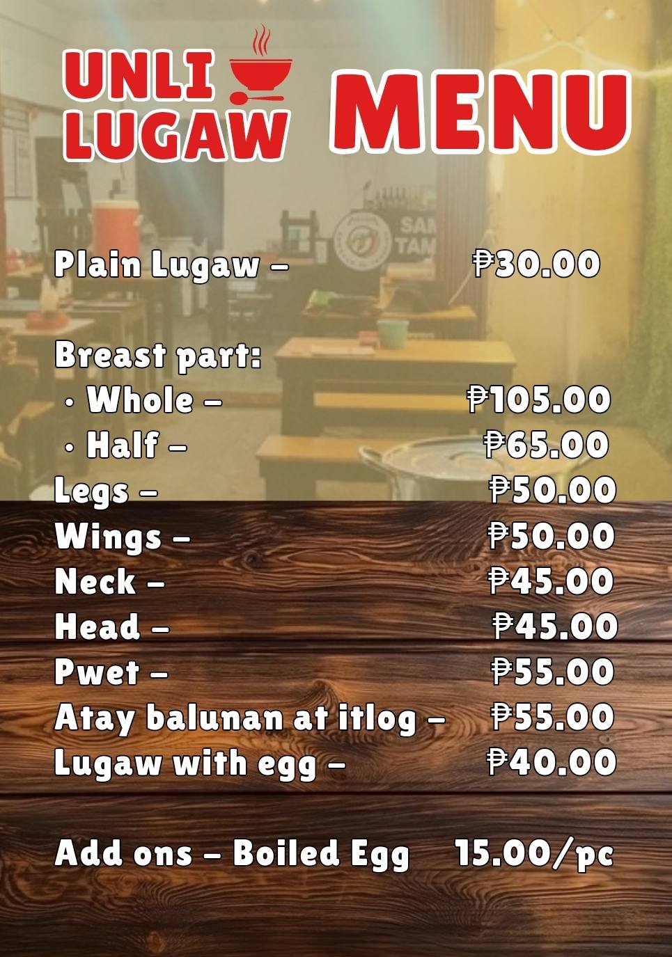 Menu photo