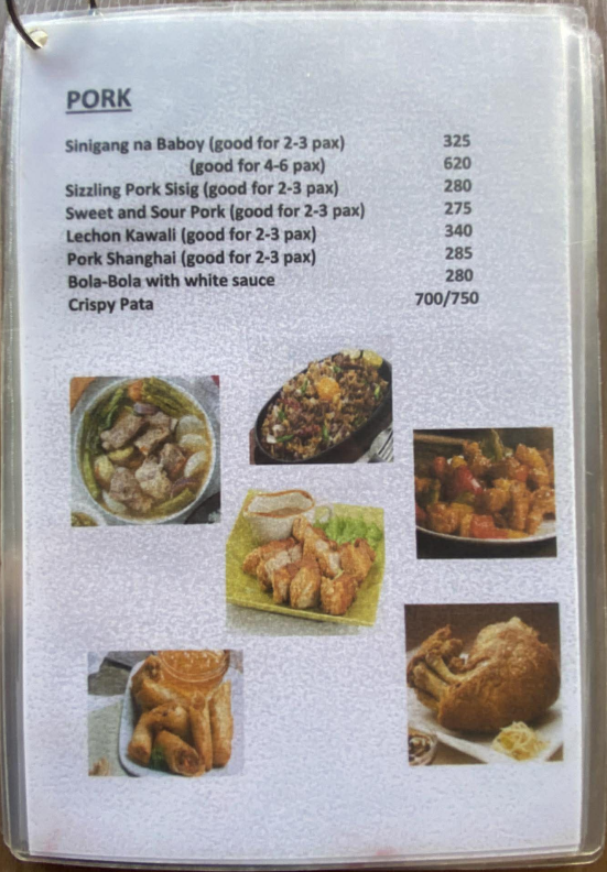 Menu photo