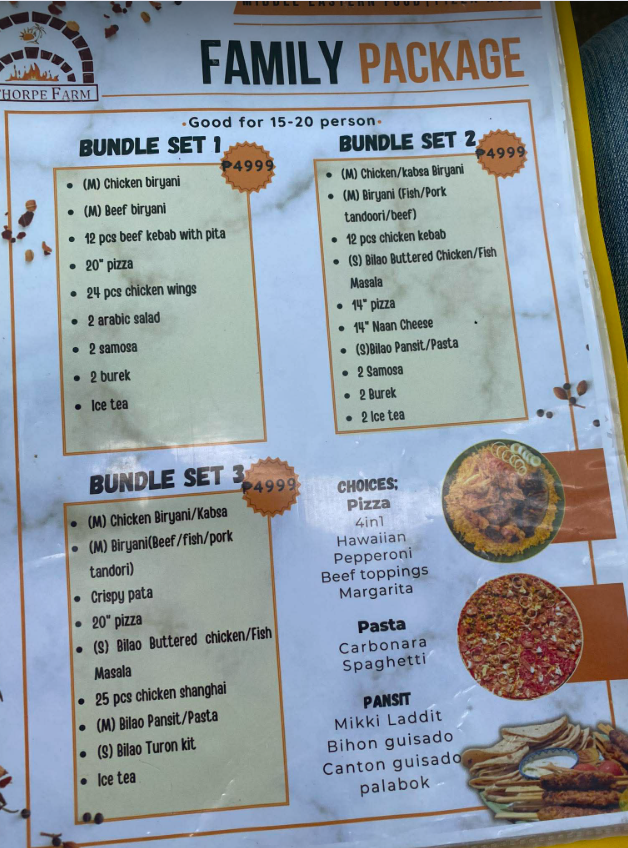 Menu photo