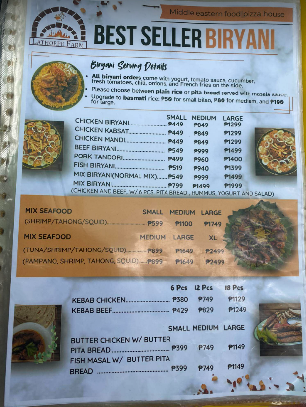 Menu photo