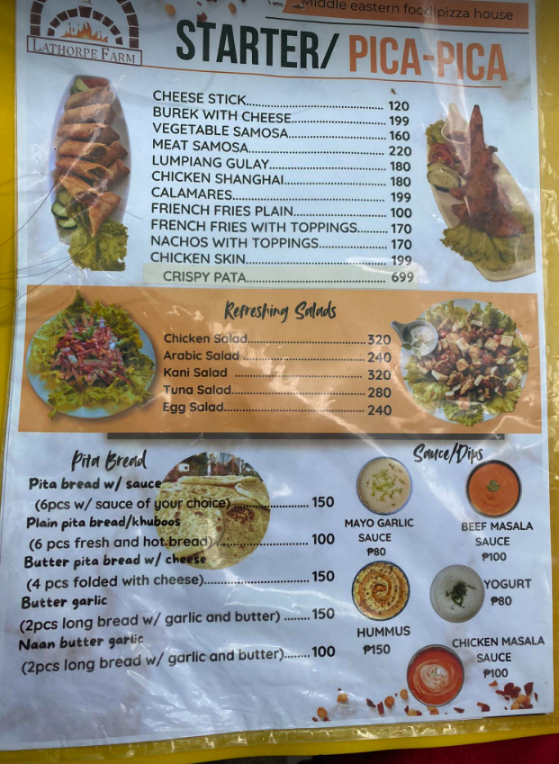Menu photo